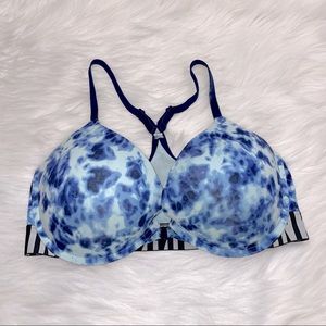 PINK Victoria’s Secret Blue Tie Dye Razorback Push-up Bra